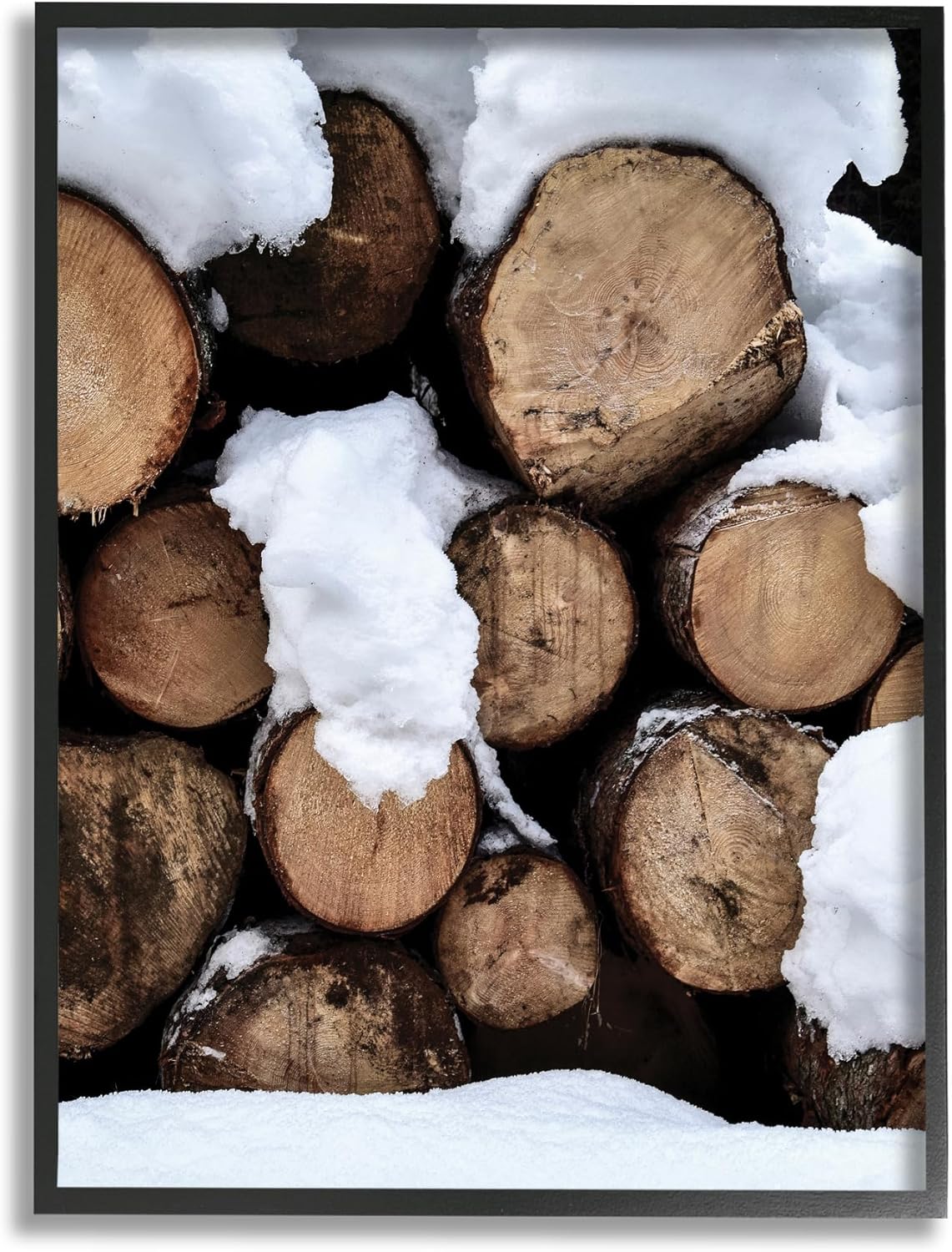 Stupell Industries Winter Snowy Logs Framed Giclee Art by Incado