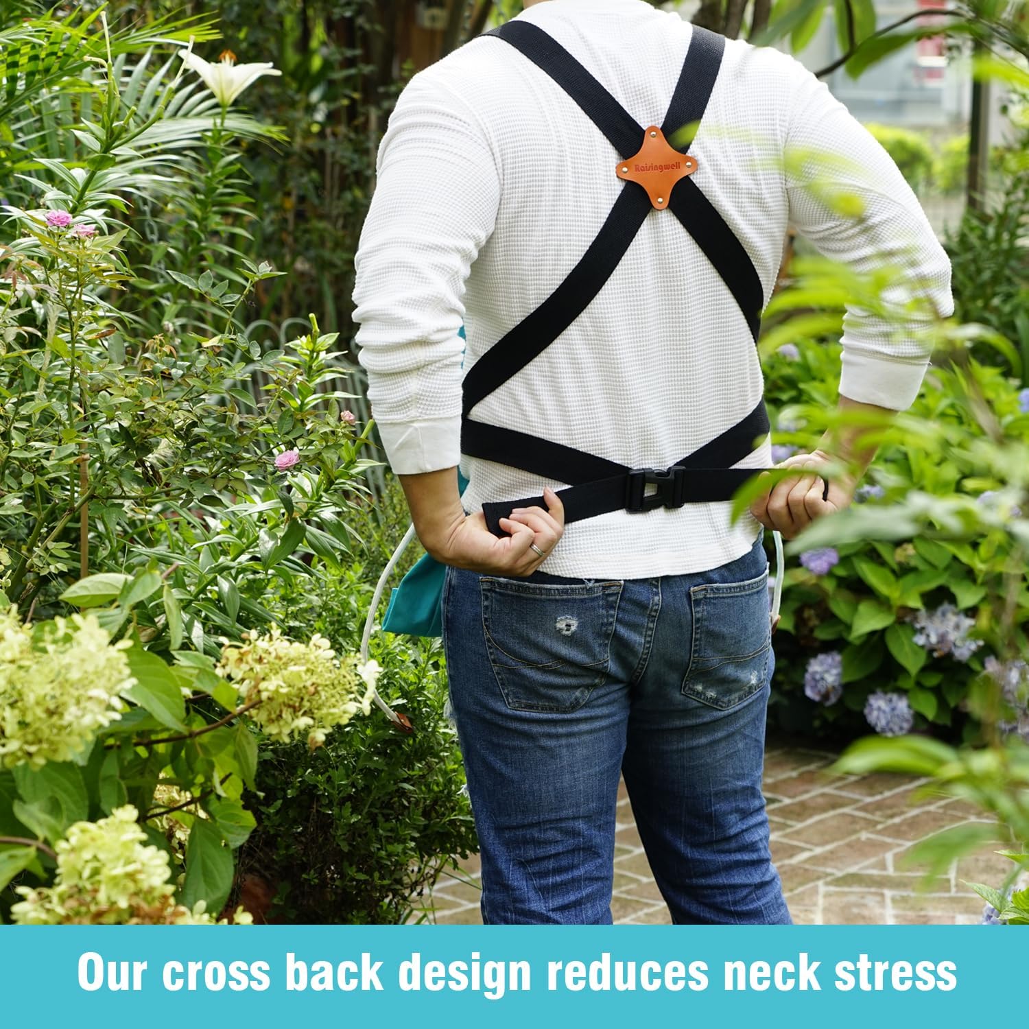 Raisingwell Gardening Apron with Pockets for Women, Adjustable, Washable, Garden Harvest Pouch with Quick Release Pockets