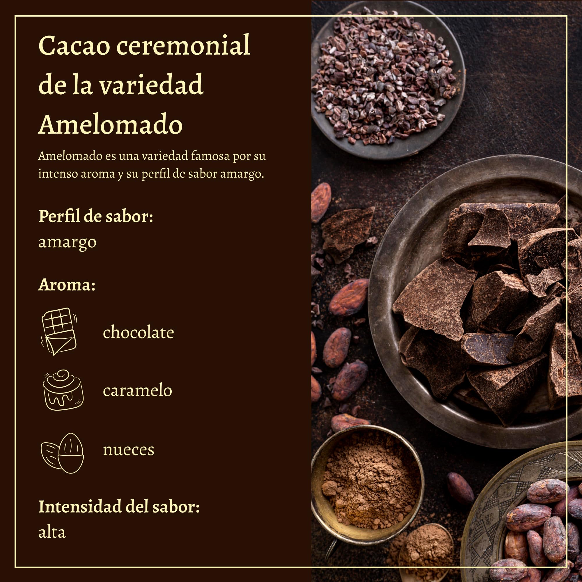 Cacao Ceremonial puro 100% Single Origin, Theobroma, Masa keto para beber sin azúcar, Saludable, sin gluten, Tradicional ceremonias espirituales, Plantación familiar en Sierra Leona, 1kg