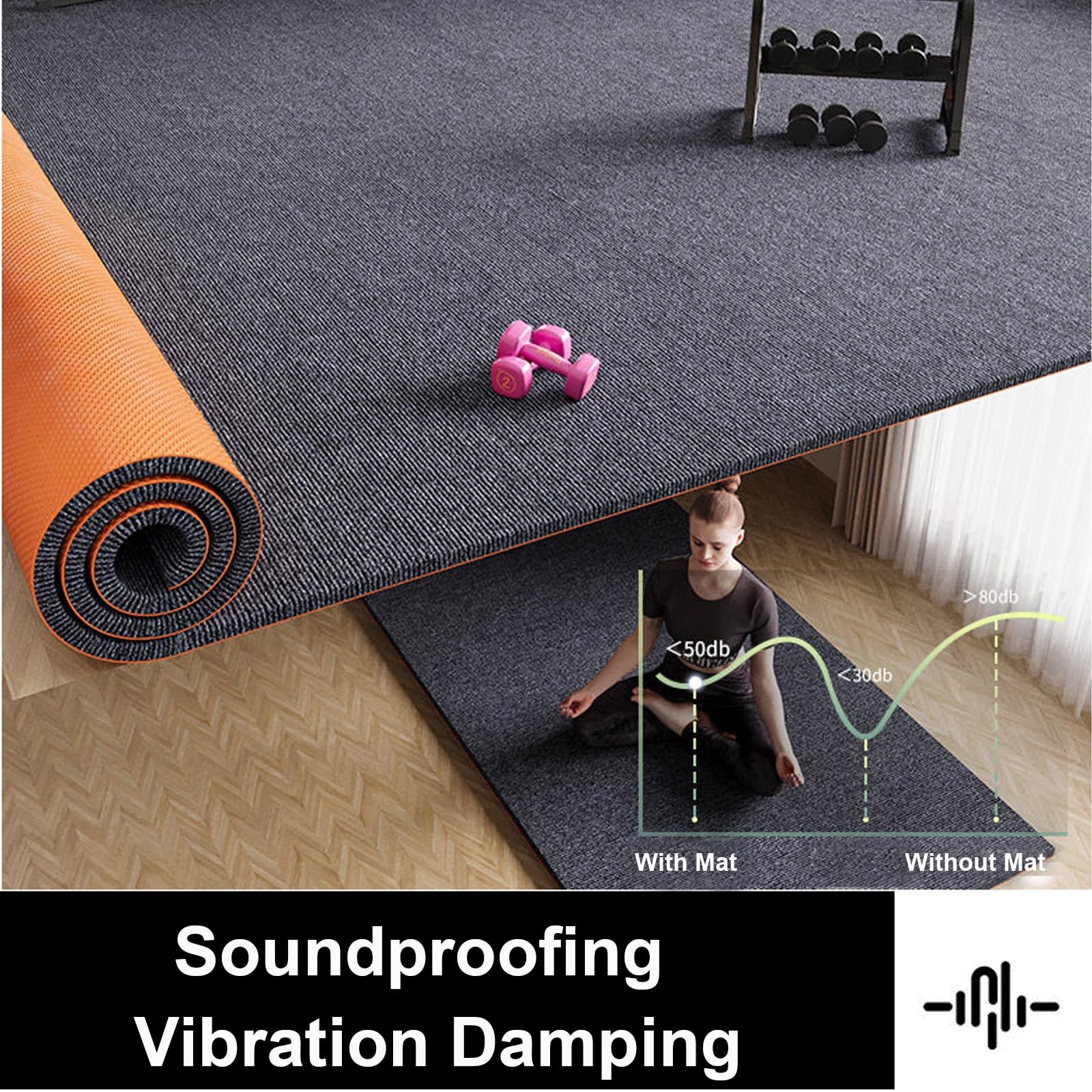 Rutschfest Teppich Lang Bodenschutzmatte Innen,Verdickter Schallschutz TPE-Läufer Walkingpad Schmutzfangmatte für Wohnzimmer Schlafzimmer Eingang Küchen Läufer-Zuschneidbar(Beige-Browm,60x200cm)
