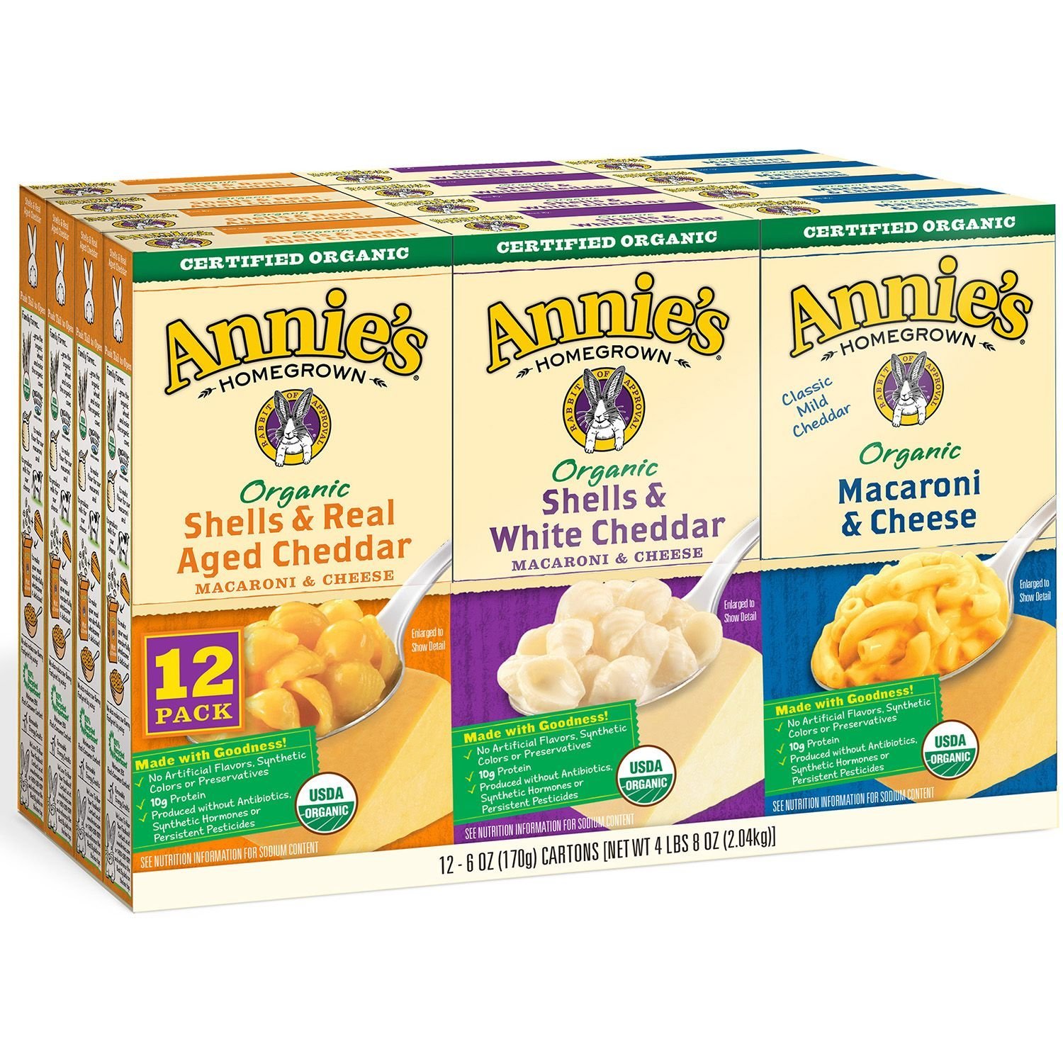 Annies Home Grown Organic Mac & Cheese, 12Count