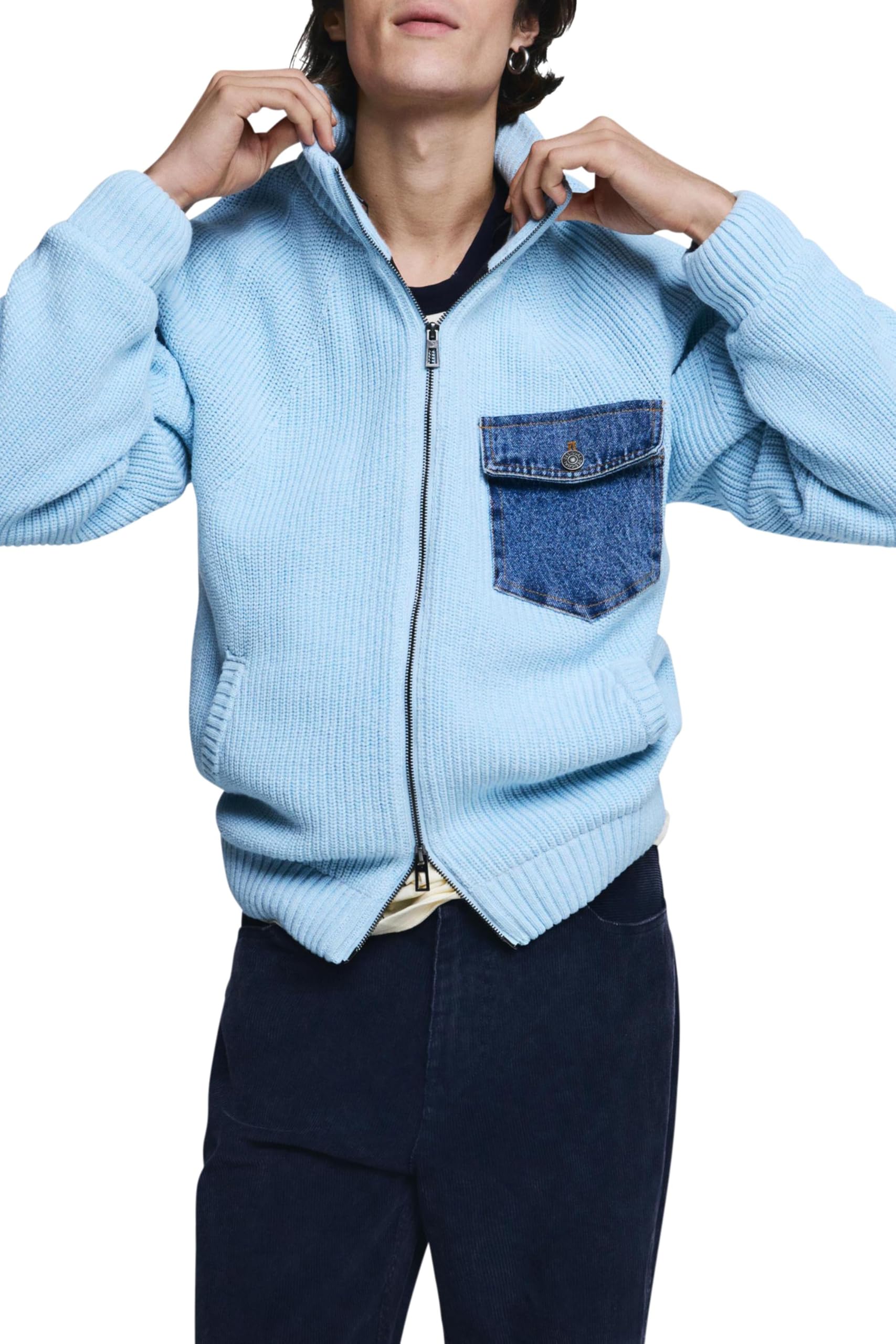 Desigual Herren Blau Jers_light Sky Sweatshirt, S Eu