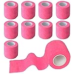 Gondiane 9 Pack 2 x 5 Yards Self Adhesive Bandage Wrap Self Stick Wrap for Ankle, Wrist, Finger, Sports, Breathable Cohesive Vet Tape for Pets (Pink)