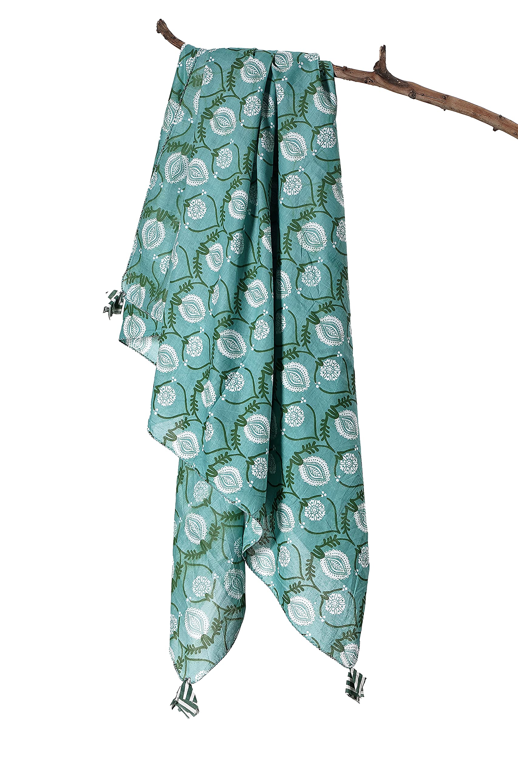 CONTRAST LIVINGMuskar Stylish Girls Cotton printed Scarf, 100x100 Cm Square Size,100% Cotton Scarf (100x100 Cm :: Multi Colour)