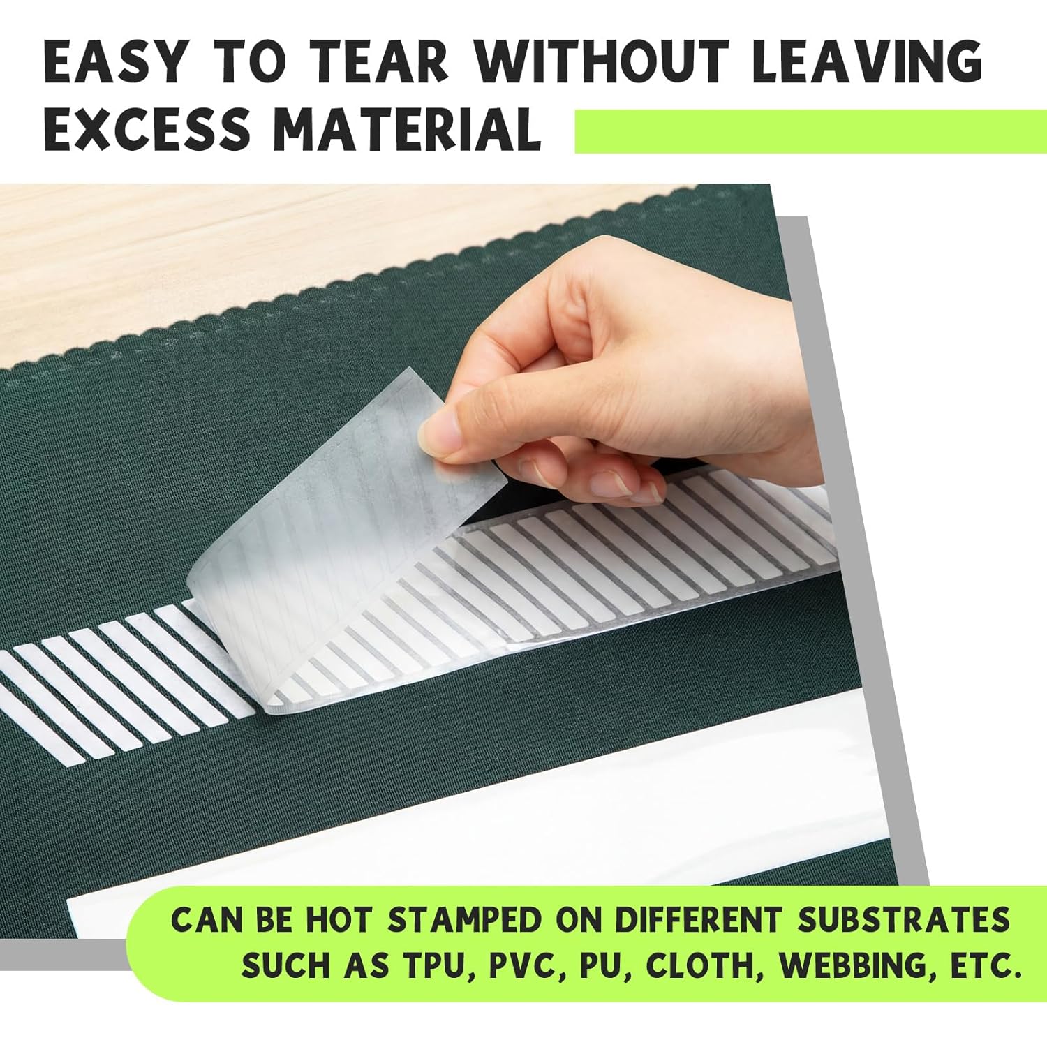 Crowye 2 Pcs 2" x 33ft High Visibility Reflective Heat Transfer Vinyl Tape Silver Iron on Fabric Clothing Tape Safety Heat Transfer Film Supplies for Shirts, 2 Styles(Stripe, Plain)