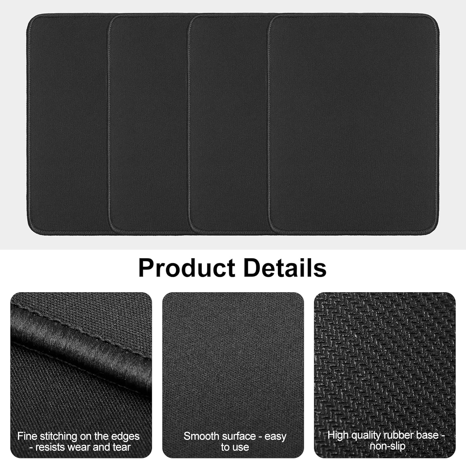 24 Pcs Computer Mouse Pad,Gaming Mouse Pads with Non-Slip Rubber Base,Mousepads Bulk with Stitched Edges for Gaming,Office,Home(10.2x8.2 Inch,Black) - Image 4