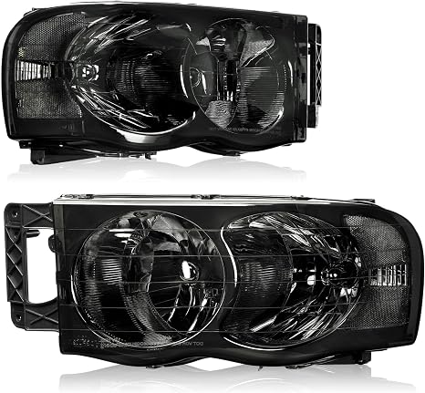 DWVO Headlights Assembly Compatible with 02-05 Dodge Ram 1500 Smoky