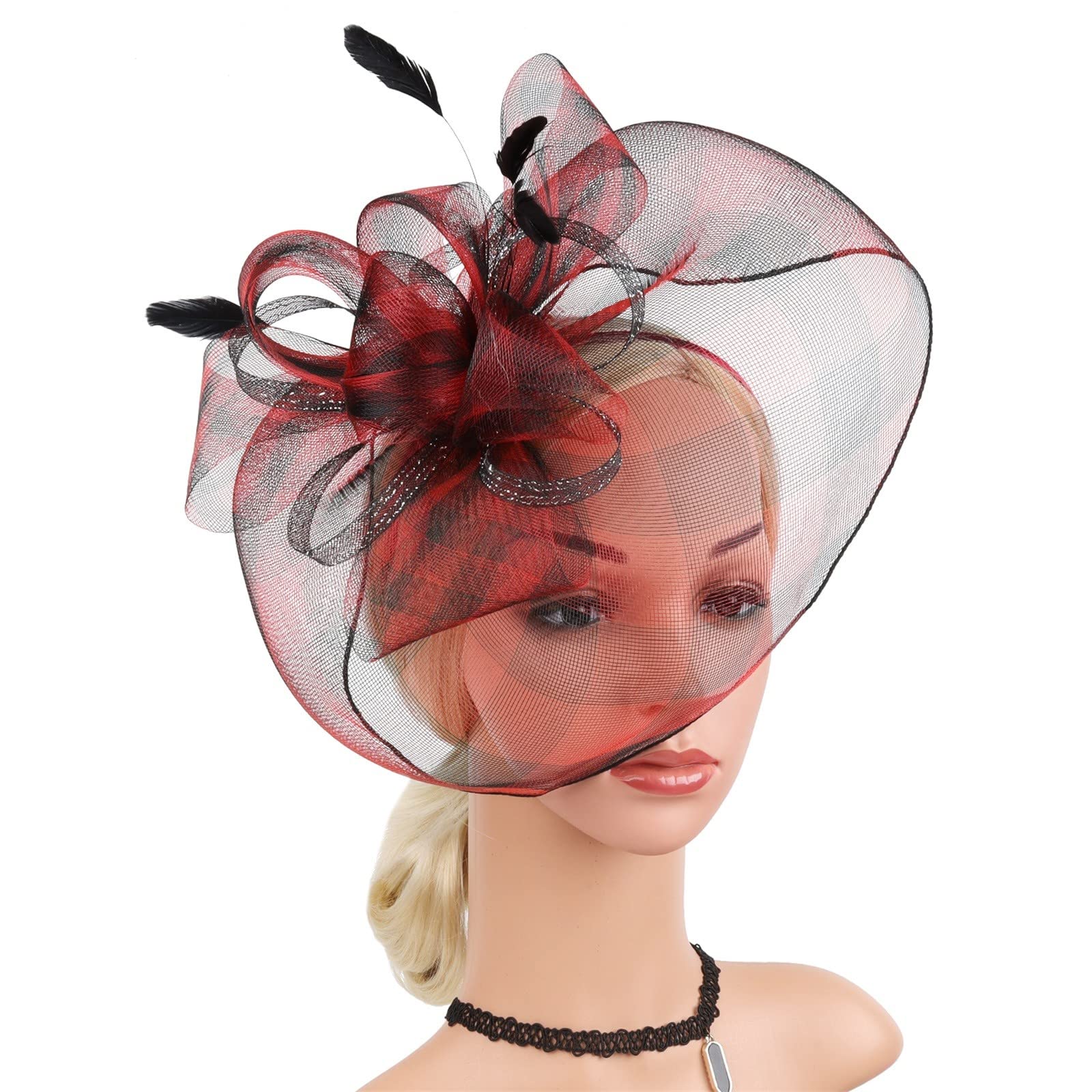 Fascinator damska ozdoba głowy, na wesele, kapelusze, z klipsem, opaska na czoło, siateczka, na imprezę, nakrycie głowy, kwiaty, pióra, klips do włosów, ozdoba do kościoła, na Halloween, do klubu