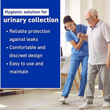 Afex Urinary Collection Bags (A400B) for Incontinence Management - Attaches Directly to Receptacle - Non-Vented, Durable 16mil Vinyl - Urinary Drainage Bag - 500 ml - 2 Pack