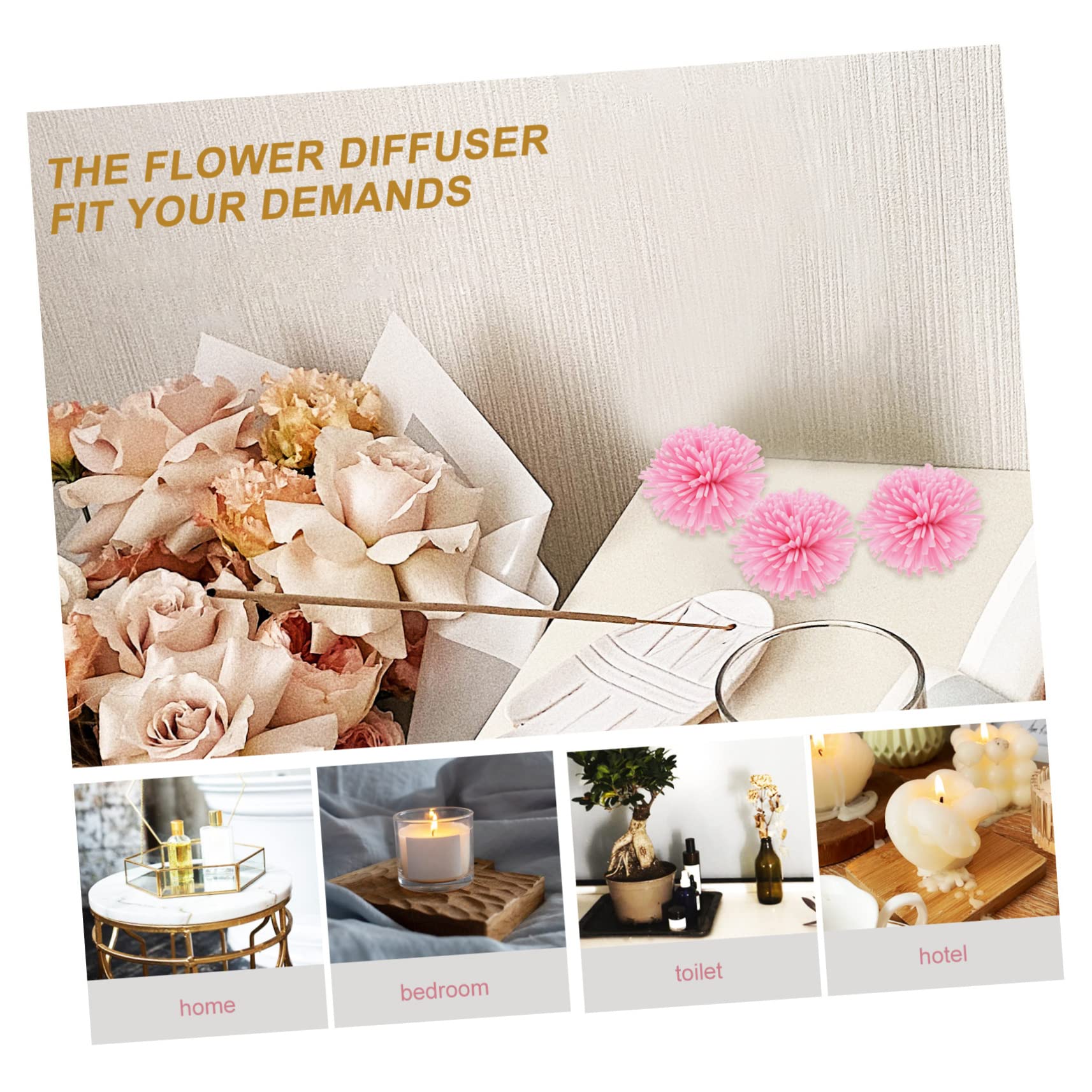 Difusor de Aromaterapia Flores PE Rosa 100 Piezas para Coche