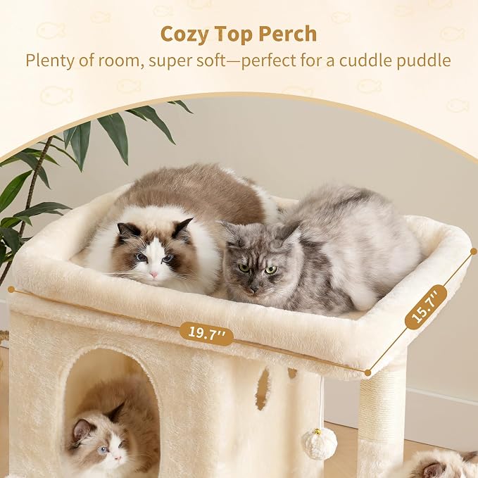 Heybly Torre para Gatos 25.6 pulgadas Beige miniatura 8