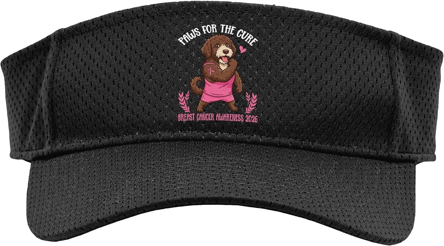 Paws for The Cure Labradoodle Breast Cancer Awareness 2026 Sport Sun Visor