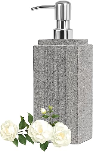 Dispensador de jabón de mármol para baño, dispensador de jabón de mármol natural y loción, dispensador de jabón para cocina, baño, encimera,