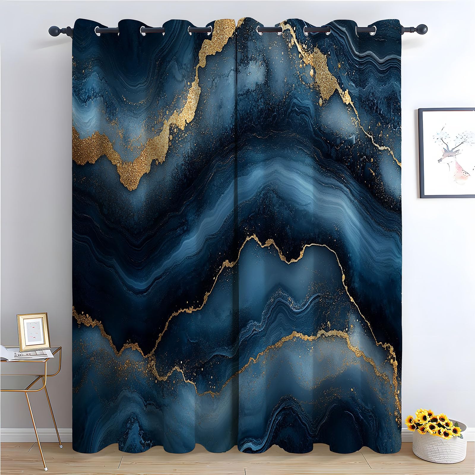 Rideaux imprimés pour salon moderne et fenêtres de chambre avec motif géométrique chic