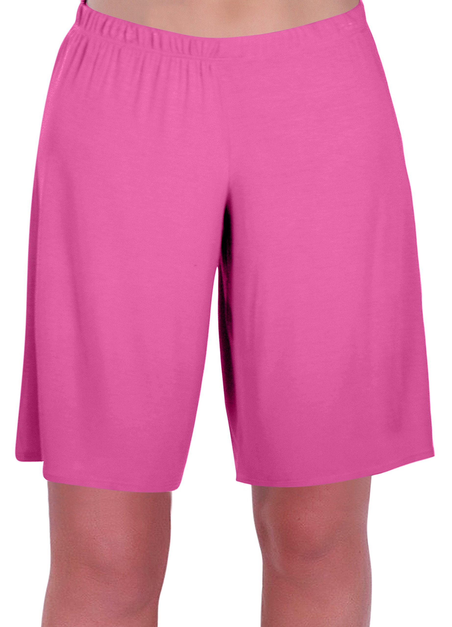 Eye Catch Women's Pink Star Jersey Relaxed Comfort Elasticized Flexi Stretch Shorts Plus Sizes Size 28/30