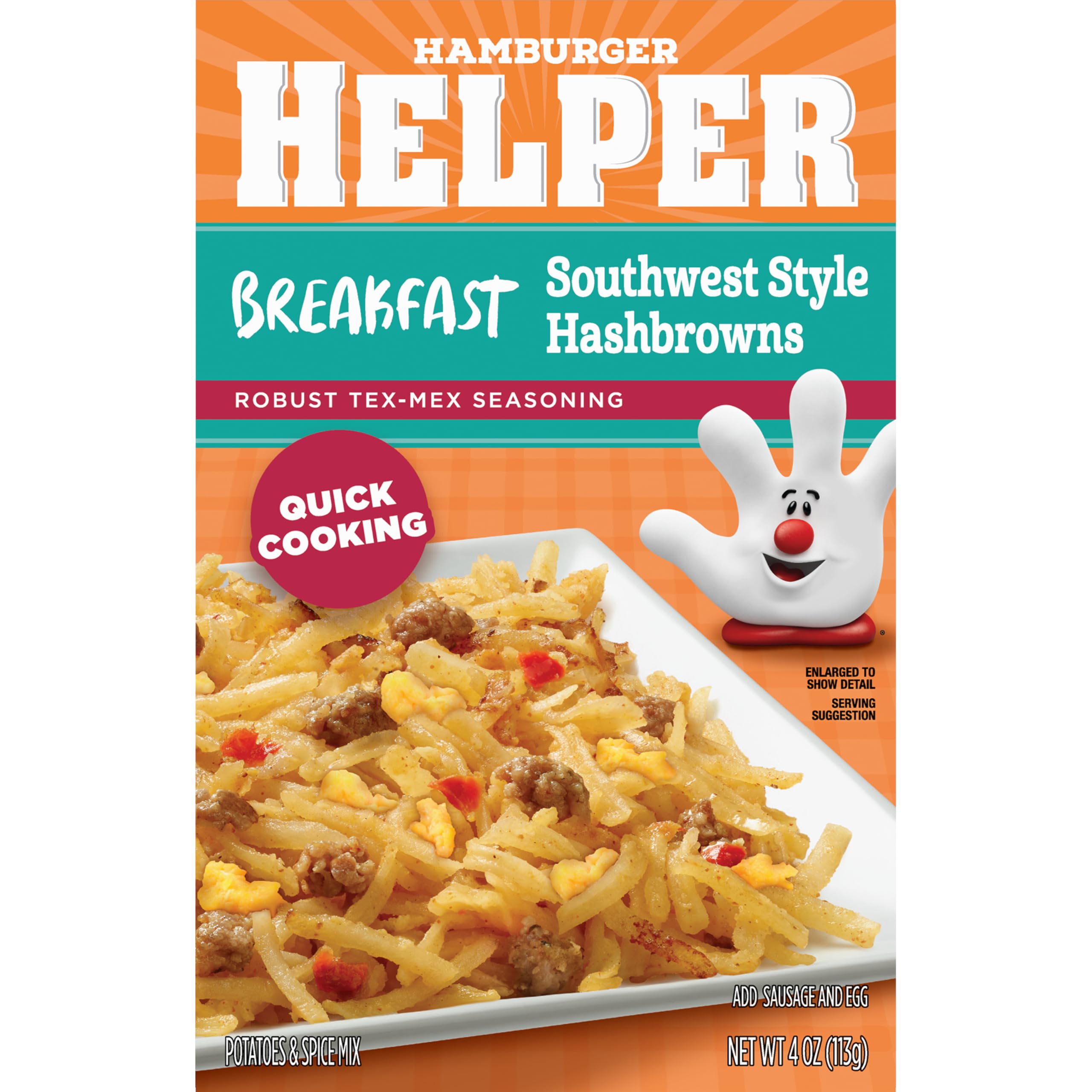Hamburger Helper BREAKFAST Southwest Style Hashbrowns, 4 oz