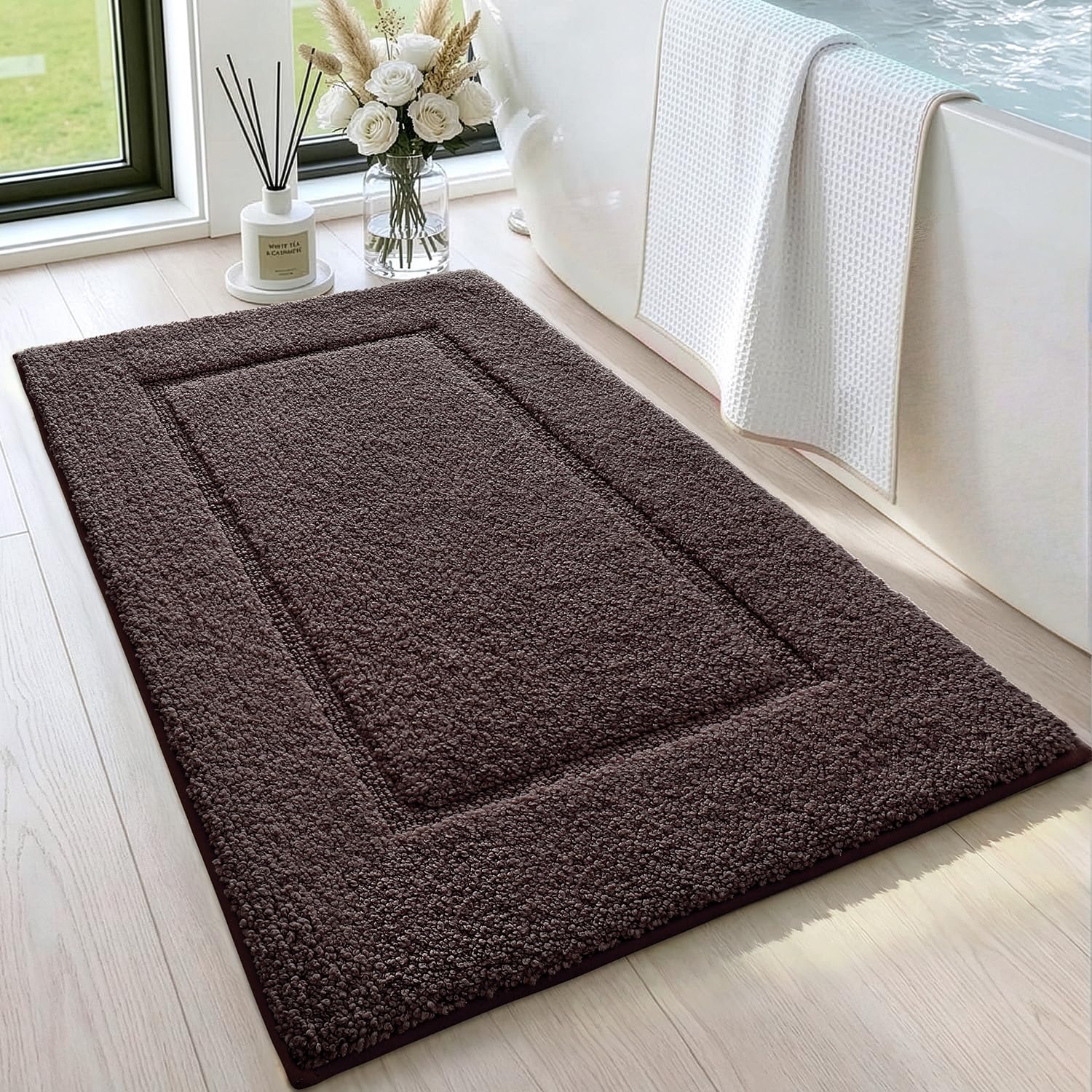 Tapis de salle de bain ultra absorbant lavable et antidérapant DEXI
