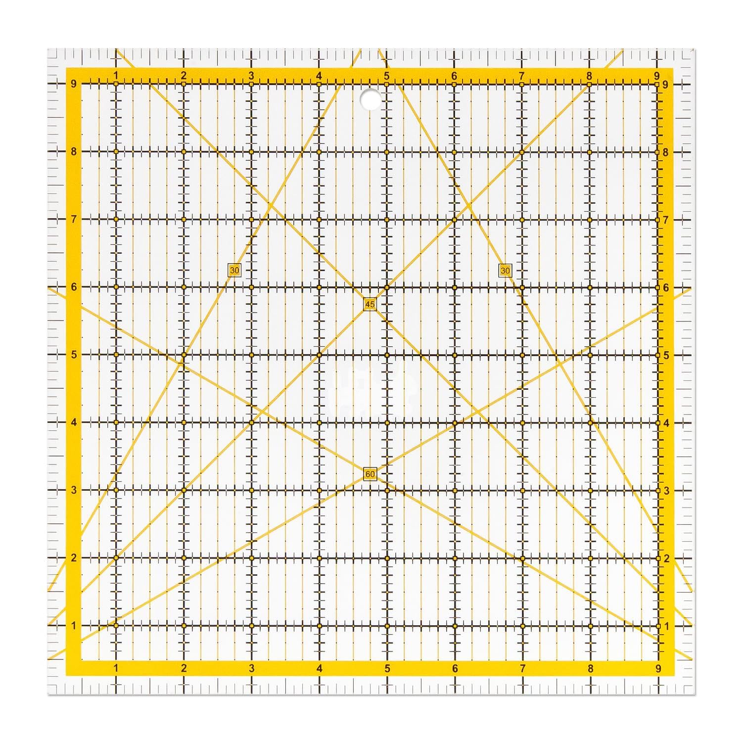 Juego de 4 plantillas de acolchado, 4 reglas cuadradas de acrílico transparente de diferentes tamaños, regla de corte de tela para proyectos de manualidades, acolchado y costura (amarillo)
