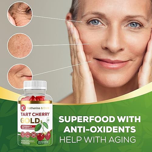 Miniatura 3 de Katherine & Clark Gomitas Montmorency Tart Cherry Gold - Gomitas de extracto de cereza ácida con semillas de apio - Promueven niveles saludables de