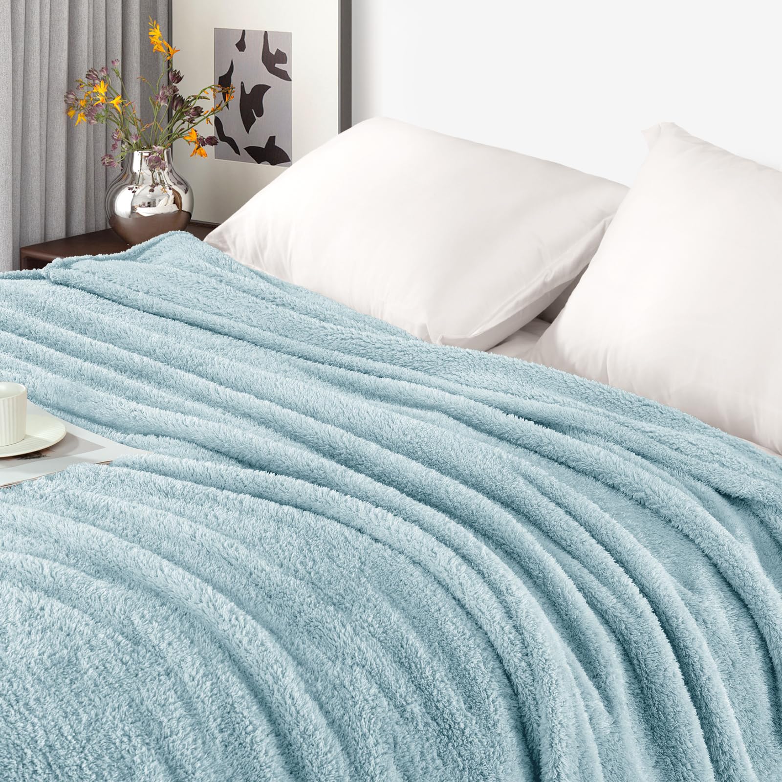 Exclusivo Mezcla Double Fleece Blanket - 230x230cm, Coffee Color, All-Season Soft Bed Blanket