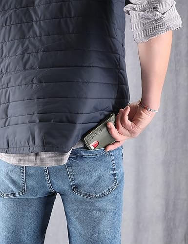 Miniatura 6 de Timberland Cartera delgada de cuero con bolsillo frontal para tarjetas de crédito para hombre