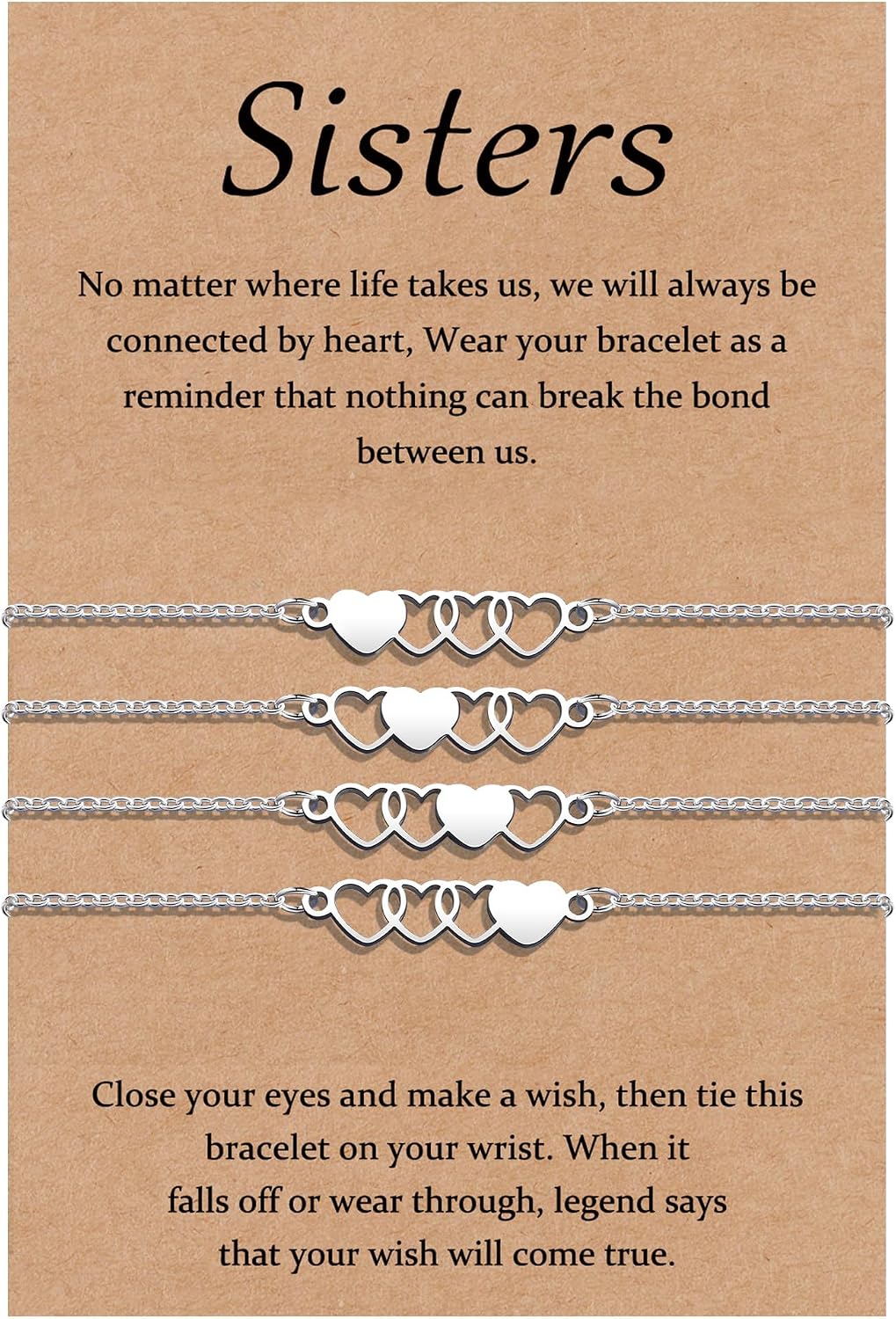 YELUWA 2/3/4/5 Pcs Best Friend Friendship Couples Bracelets, Sisters Gifts from Sister Matching Heart / Knot / Handcuff Bracelets Friendship Gifts for Women Friends Sister Him Her Boyfriend Girlfriend Valentines day
