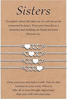 YELUWA 2/3/4/5 Pcs Best Friend Friendship Couples Bracelets, Sisters Gifts from Sister Matching Heart