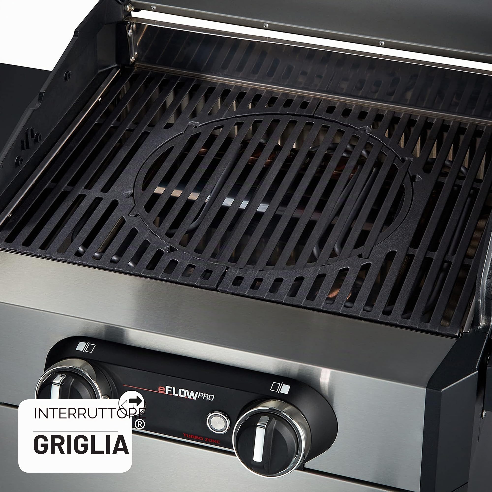 Enders eFlow PRO 2 Turbo Grill Elettrico con griglia in ghisa Switch Grid, Turbo Zone per grigliare a temperature elevate - Coperchio e parti laterali in alluminio fuso - Pulizia Simple Clean 9710