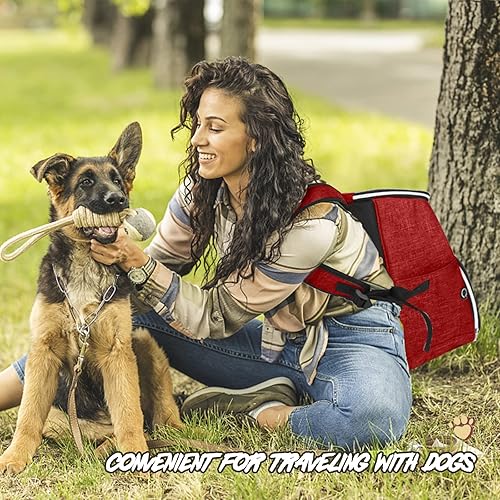Miniatura 7 de BAGLHER Mochila de viaje para perros, mochila de suministros para mascotas aprobada por aerolíneas, mochila de viaje para perros con 2 cuencos