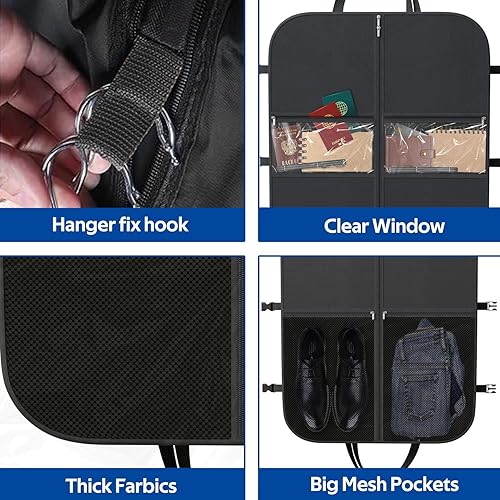 Miniatura 5 de ANBOO Bolsas de ropa de 50 pulgadas de largo para viajes, bolsas de ropa grandes para hombres y mujeres, con correa para el hombro, bolsa de traje