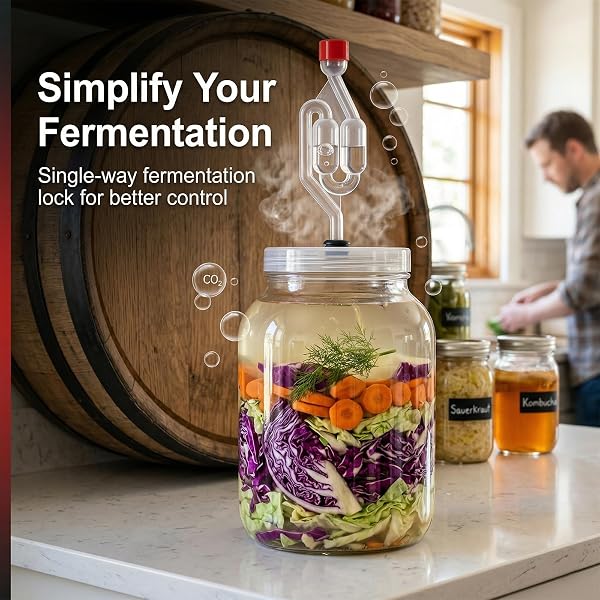 3 Pcs Barboteur Fermentation avec Bouchons, Barboteur Fermentation, Demijohn Airlock et bouchon, Équipement essentiel pour la fabrication de vin et de cidre - 2