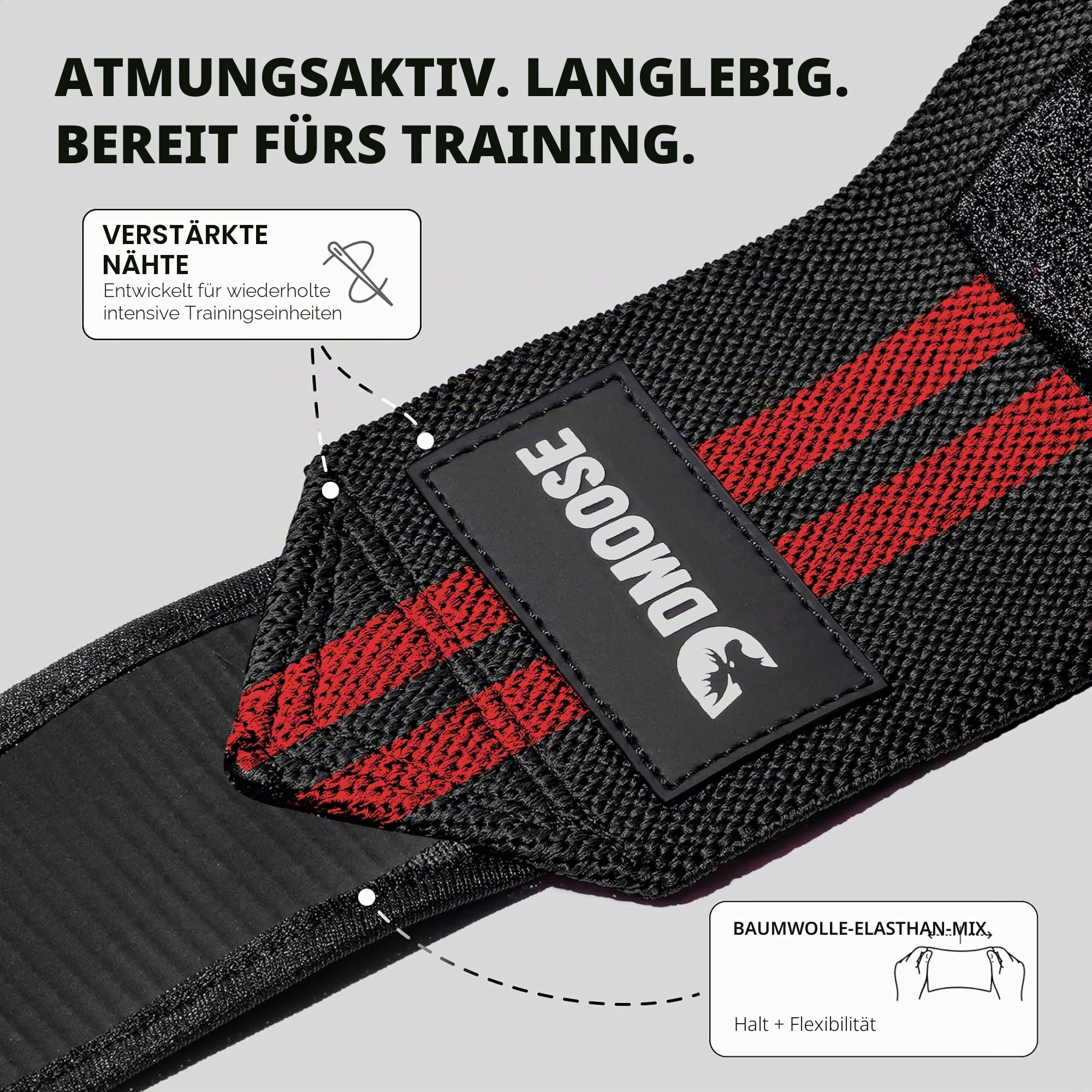 DMoose Fitness-Ellbogenschützer für Gewichtheben (Paar) 40" Verstellbare Bandage zur Unterstützung der Gelenke, Schmerzlinderung – Ellbogenschützer für das Training im Fitnessstudio