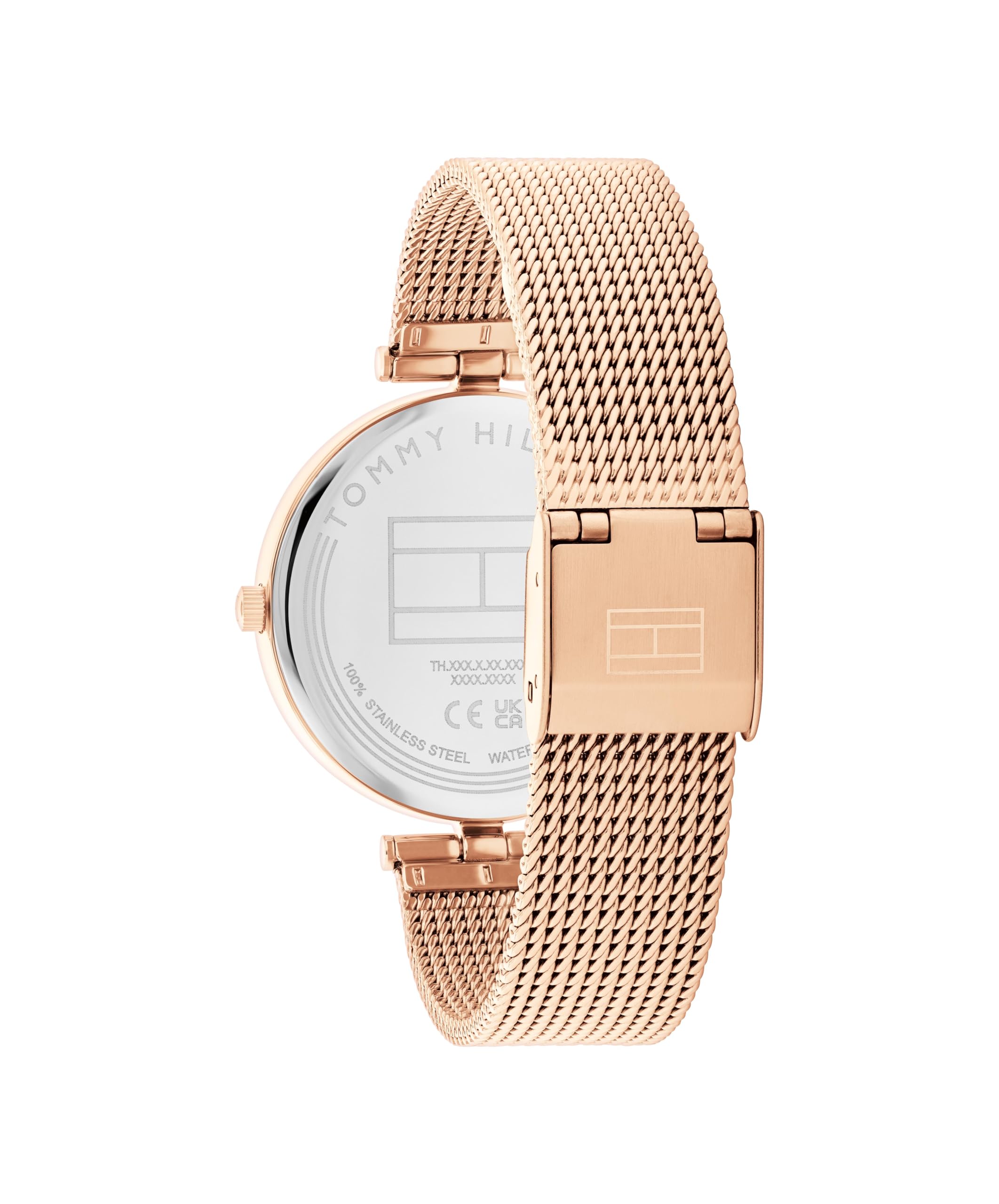 Tommy Hilfiger Orologio con Movimento al Quarzo a Tre Lancette da Donna con Cinturino in Maglia Metallica in Acciaio Inossidabile – Disponibile in Oro Rosa o Oro