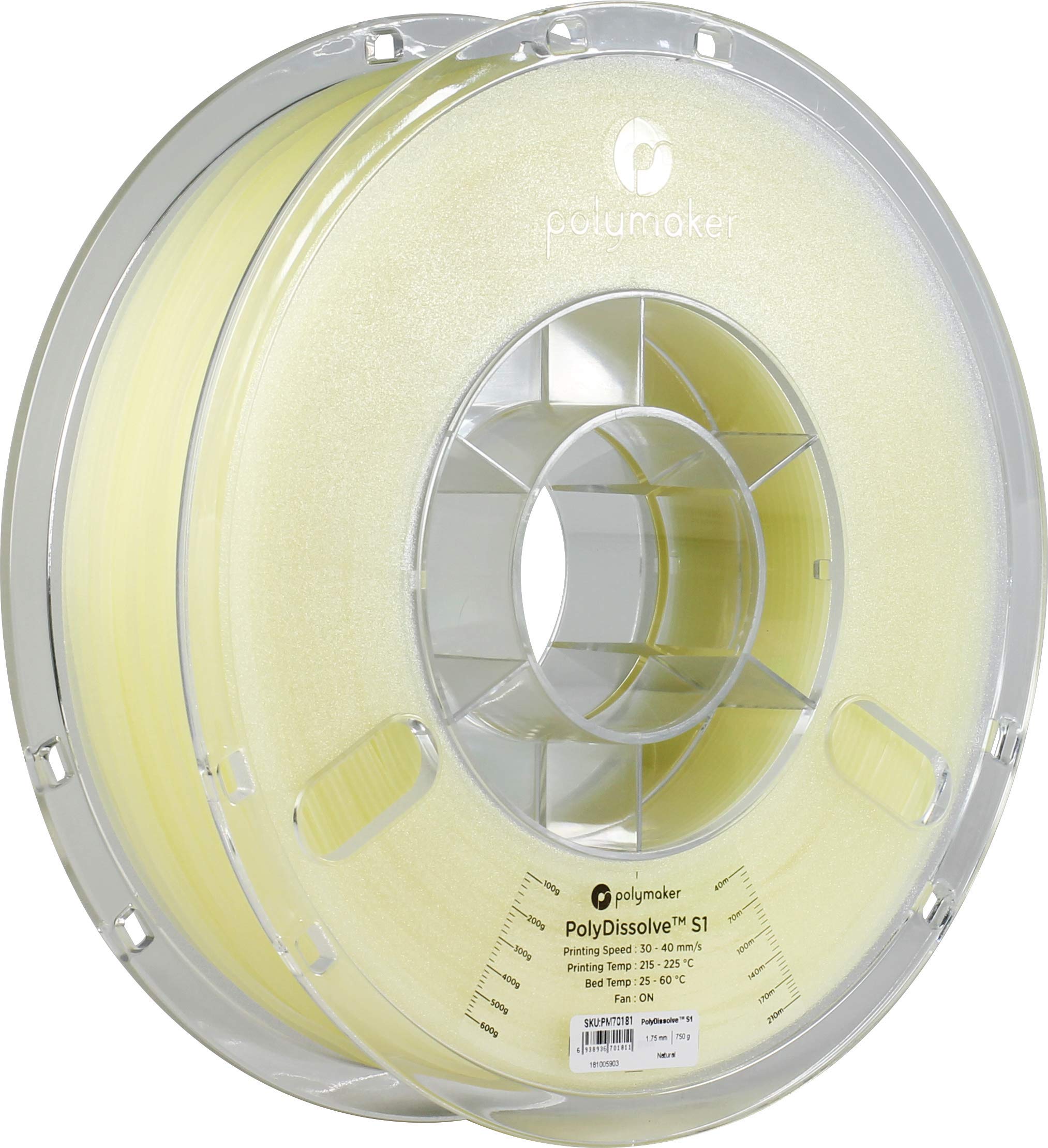 Polymaker 70181 Filament 1.75 mm 750 g Naturel PolyDissolve