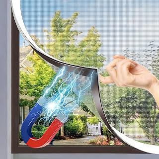 Shackcom Magnet Fliegengitter Fenster mit professioneller Magnet-Klick-Befestigung, Insektenschutz ohne Bohren, Magnetfenster, kürzbar, Größe:110 x 120 cm, Gewebeauswahl:Fliegengitter