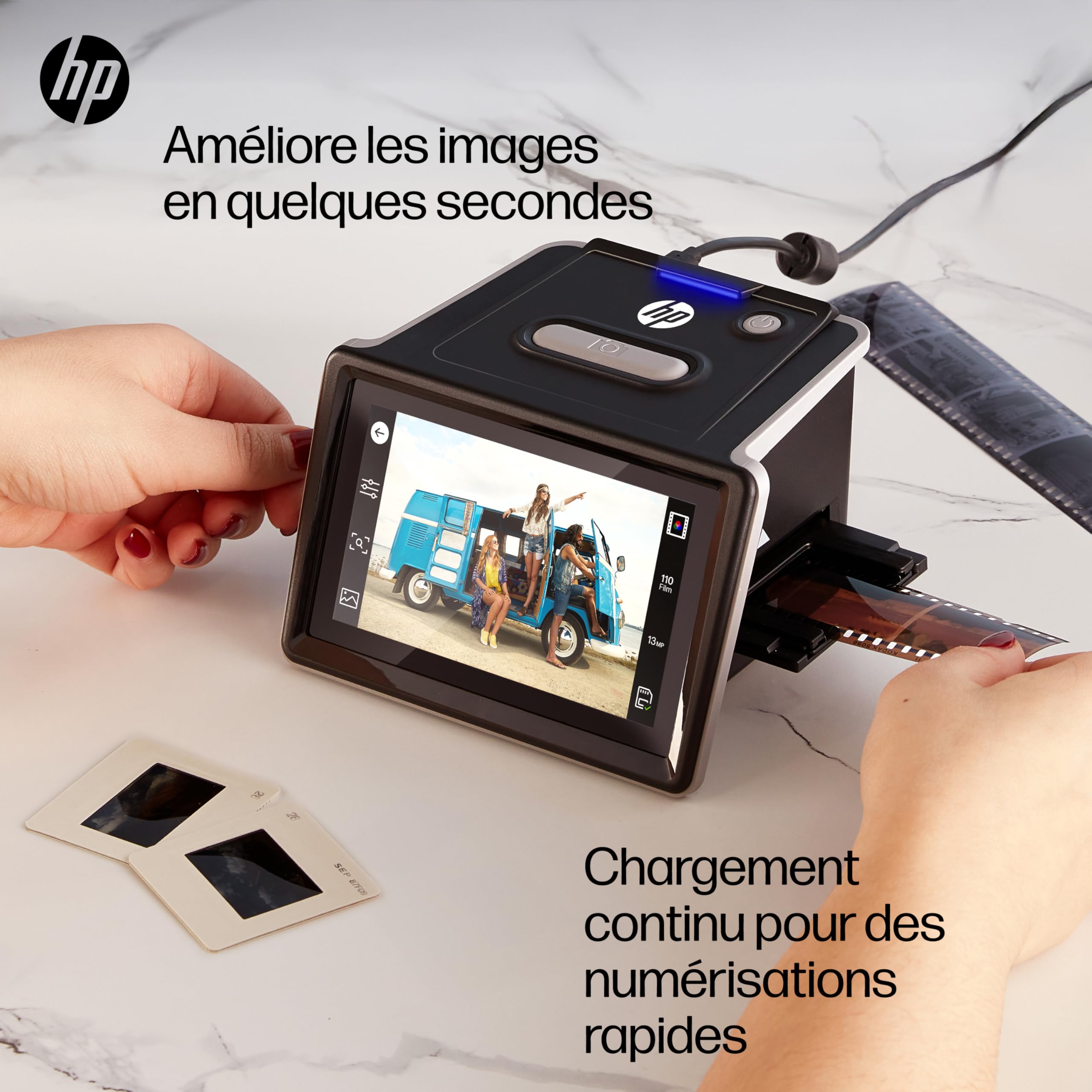 HP FilmScan numériseur de Films et Diapositives écran Tactile LCD 5" 22MP Compatible 135 126 110