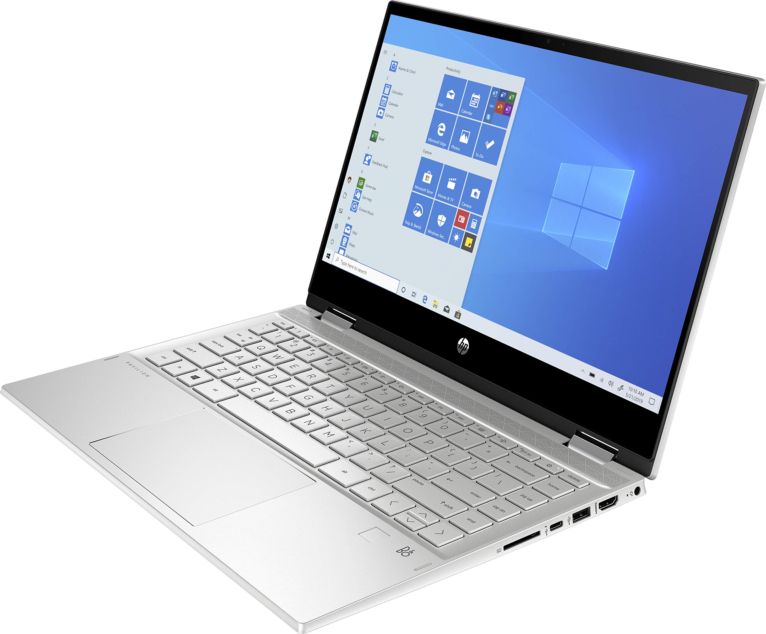 HP - PC Pavilion X360 14-dw1021nl Notebook Convertibile, Intel Core i3-1115G4, RAM 8 GB, SSD 256 GB, Grafica UHD Intel, Windows 10 Home, Schermo 14” FHD, Lettore Impronte Digitali, USB-C, Argento