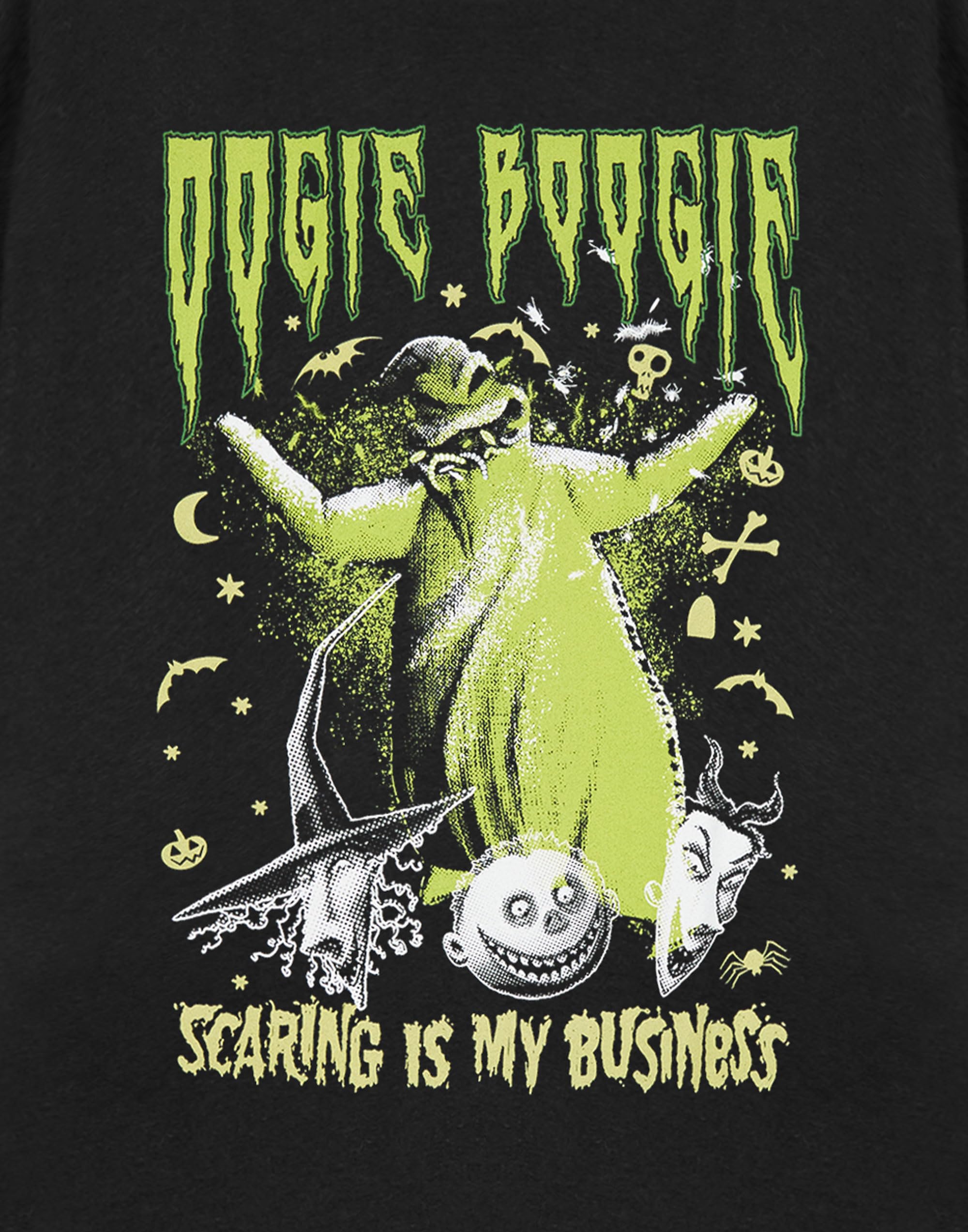 The Nightmare Before Christmas Oogie Boogie Unisex czarna koszulka z krótkim rękawem | upiorna koszulka z grafiką | Jack Skellington odzież na Halloween | Artykuły filmowe Tim Burton dla dorosłych