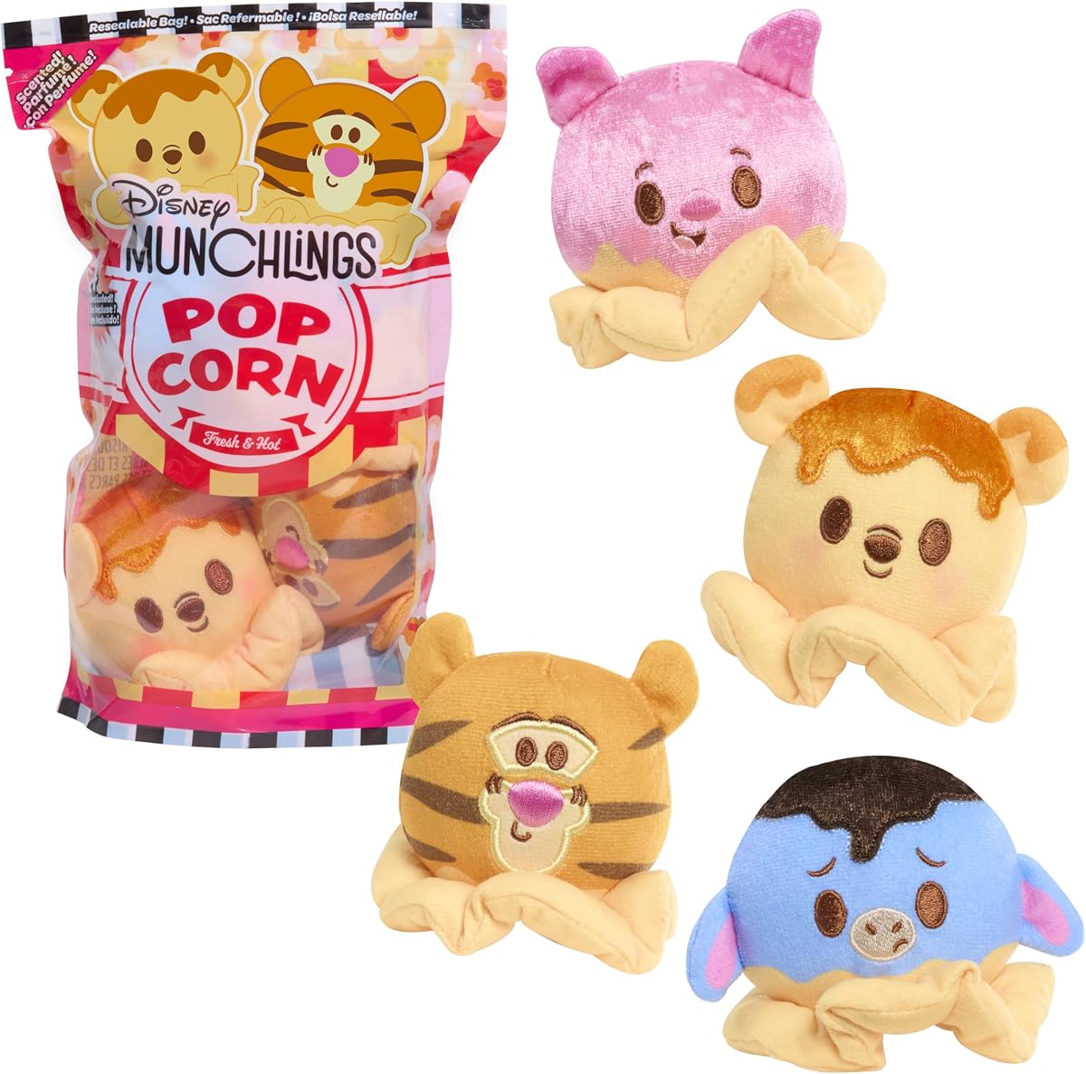 Disney Munchlings Snack Pack Plush Fresh & Hot Popcorn Collectible Plush | for Boys and Girls, Ages 2 and Up
