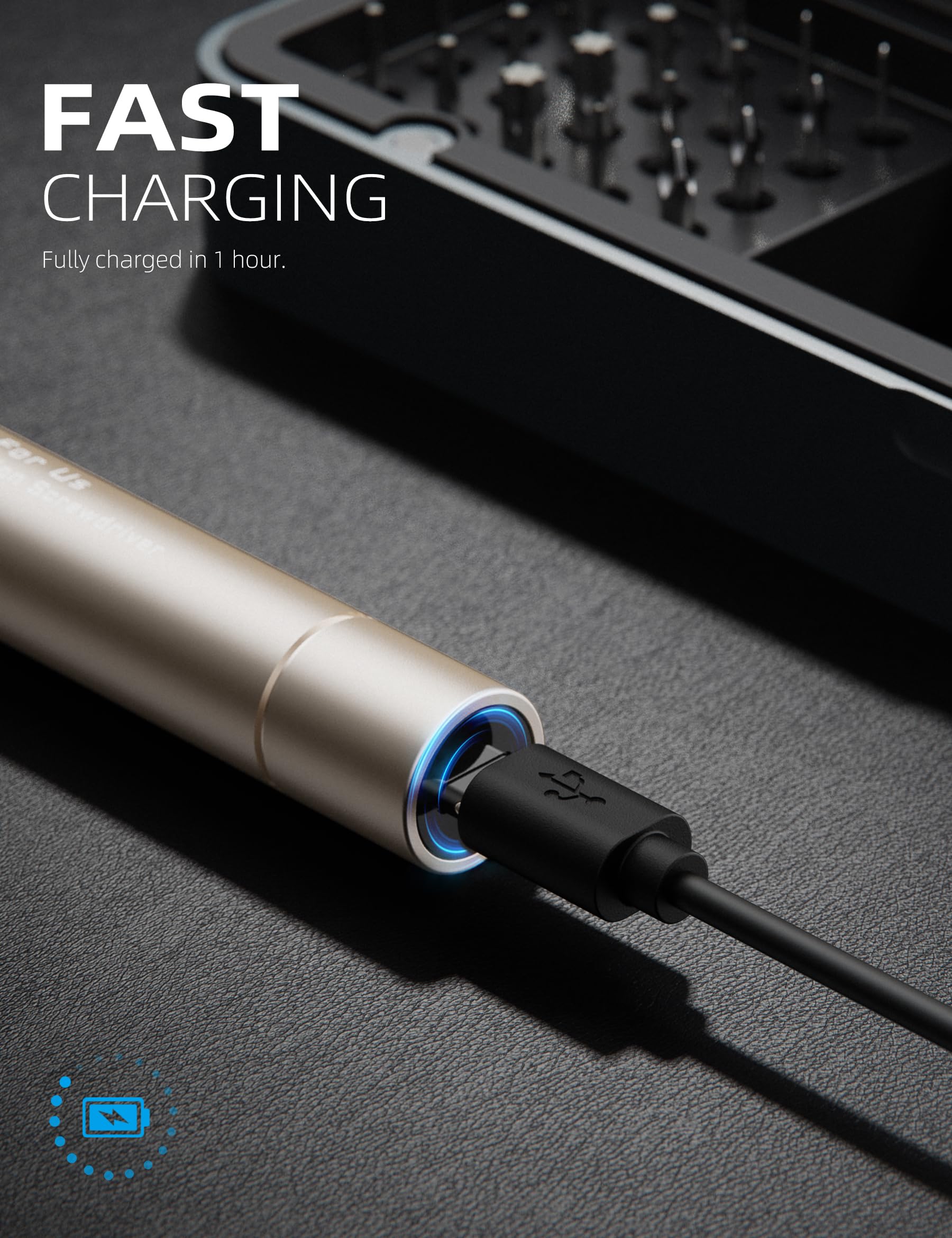 iFu Mini destornillador eléctrico, juego de destornilladores de precisión 90 en 1, pequeño destornillador inalámbrico con luz LED y 64 puntas magnéticas, herramienta de reparación para teléfono,
