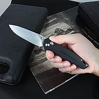 Vista 5 de RPG Cuchillo de bolsillo plegable, hoja de acero D2 de 3.5 pulgadas con mango G10 y clip de bolsillo, cuchillos de supervivencia para campamento