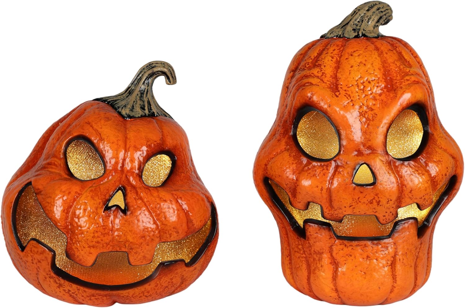 COLLECTIVE HOME - Haunted Talking Pumpkin Pair Halloween Decoration, Motion Activated Sensor with Spooky & Funny Dialogues, Indoor Animated Prop for Home, Party, Haunted House Decor