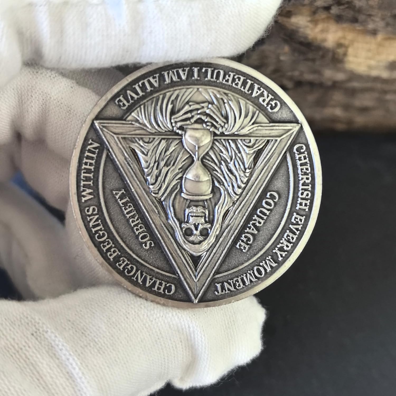 Serenity and Courage Sobriety Chip - Inspirational Recovery Medallion AA Coin with Timeless Design