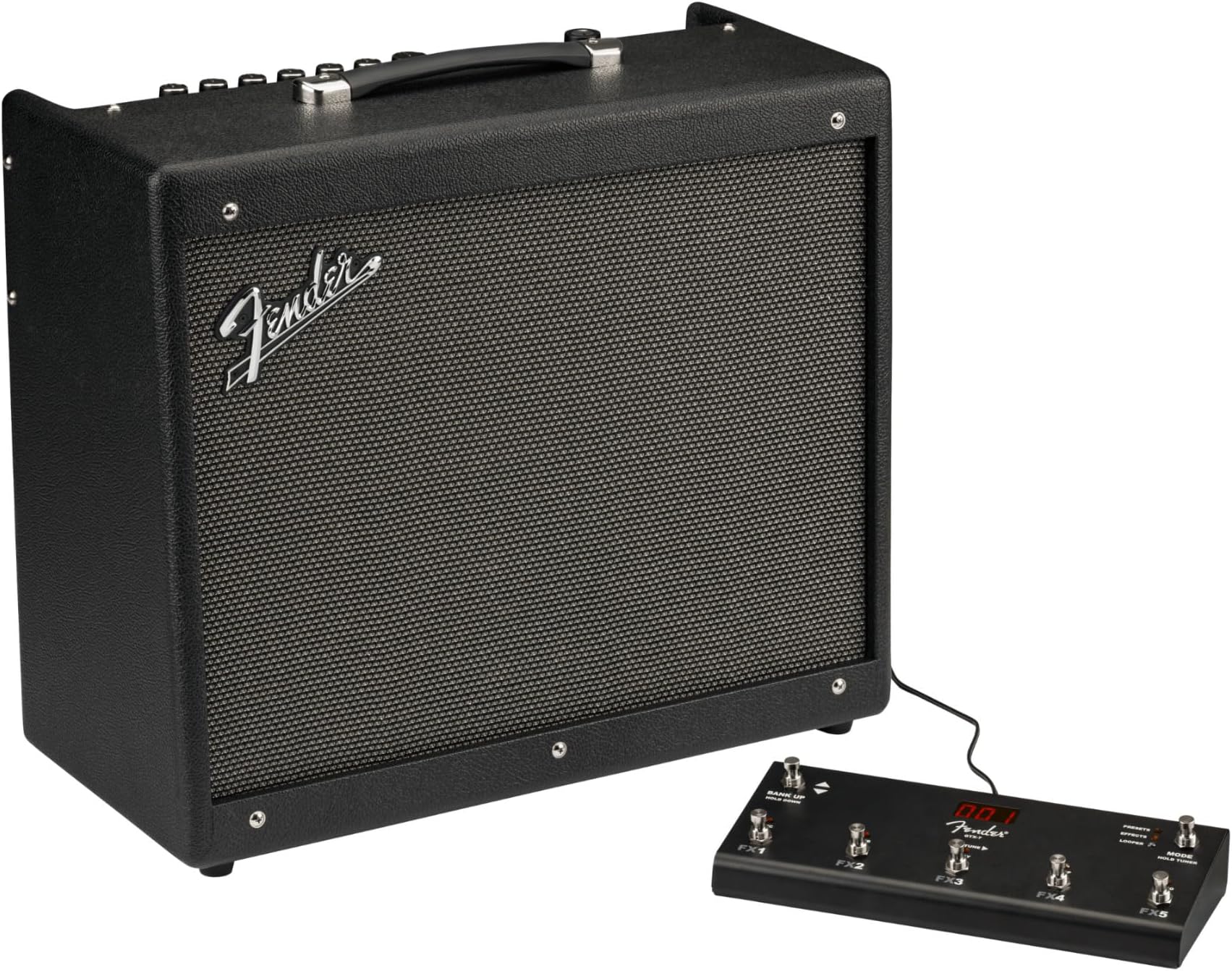 Fender Mustang GTX100 Guitar Amp and 7 Button Footswitch, 100 Watts, with 2-Year Warranty Integrated Looper, Bluetooth Audio Streaming for Play Along, 24.5Dx21.05Wx13.05H Inches, Black