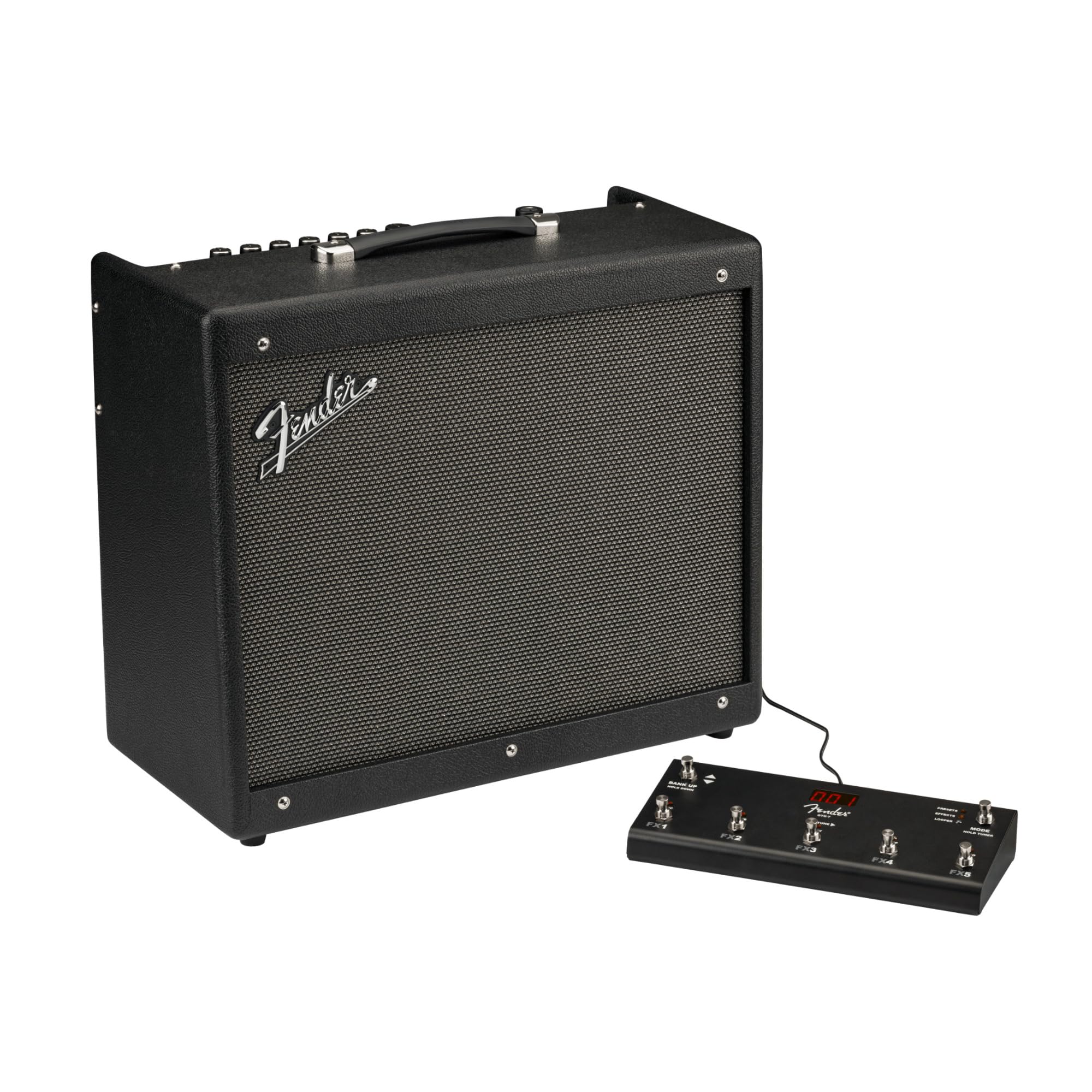 Fender Mustang GTX100 Guitar Amp and 7 Button Footswitch, 100 Watts, with 2-Year Warranty Integrated Looper, Bluetooth Audio Streaming for Play Along, 24.5Dx21.05Wx13.05H Inches, Black