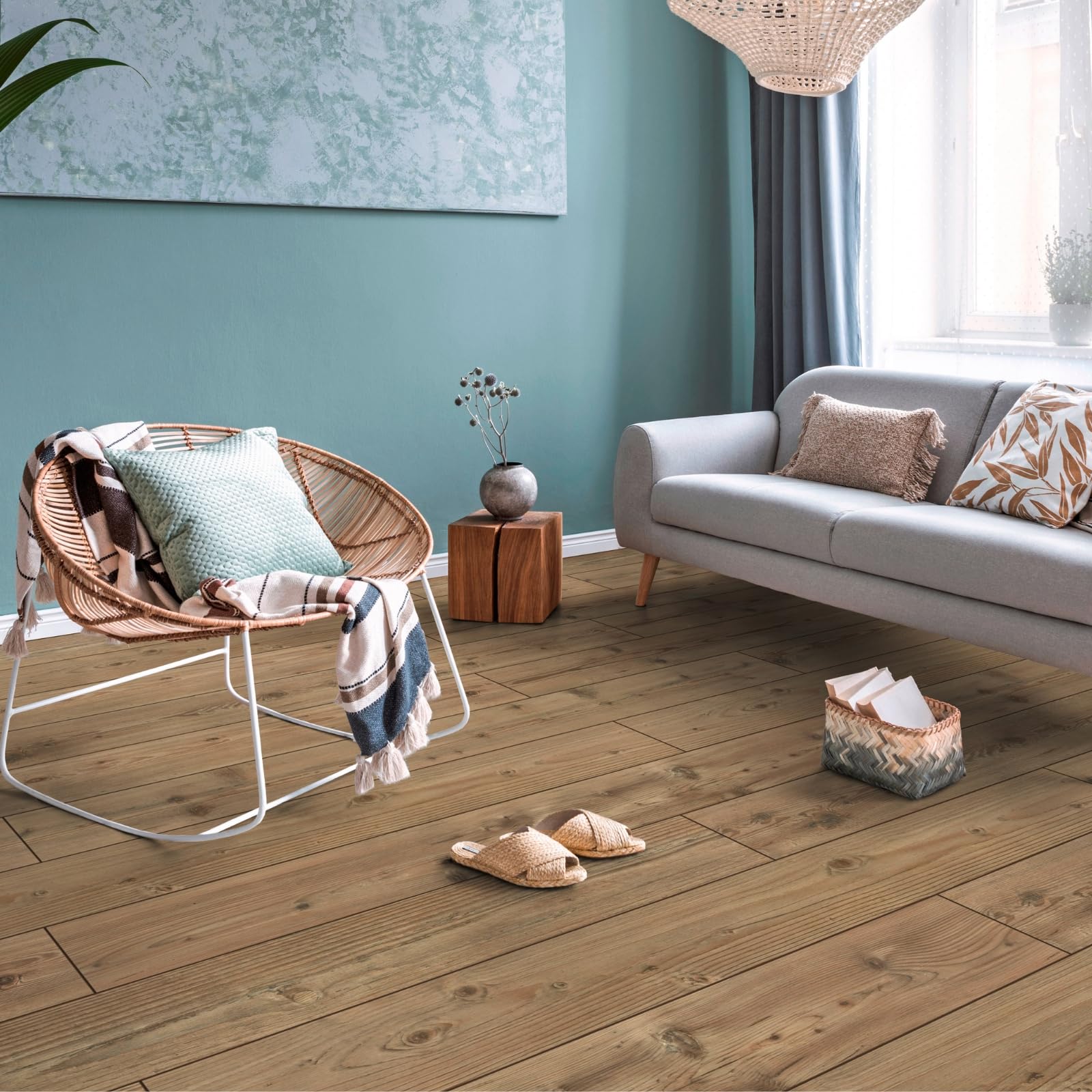 Laminatboden Kronotex Serie Exquisit; 8 mm stark; D 2774 Natural Pine; AC 4; V4; 1-Stab; 2,131 m² / Karton