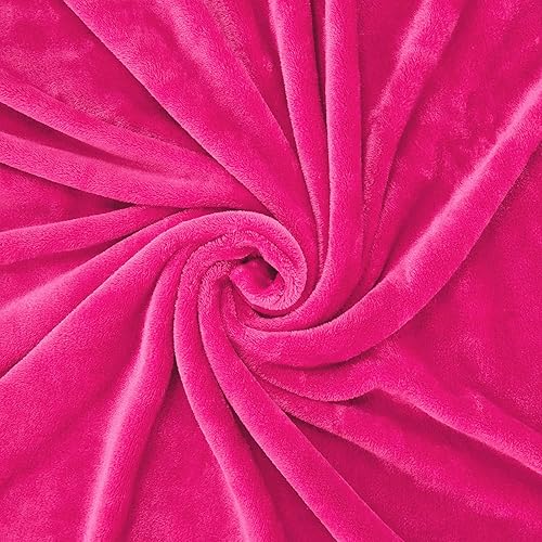 Miniatura 8 de Exclusivo Mezcla Manta de cama de terciopelo de franela de tamaño individual como colcha, cubrecama, funda de cama (90 x 66 pulgadas, rosa intenso)