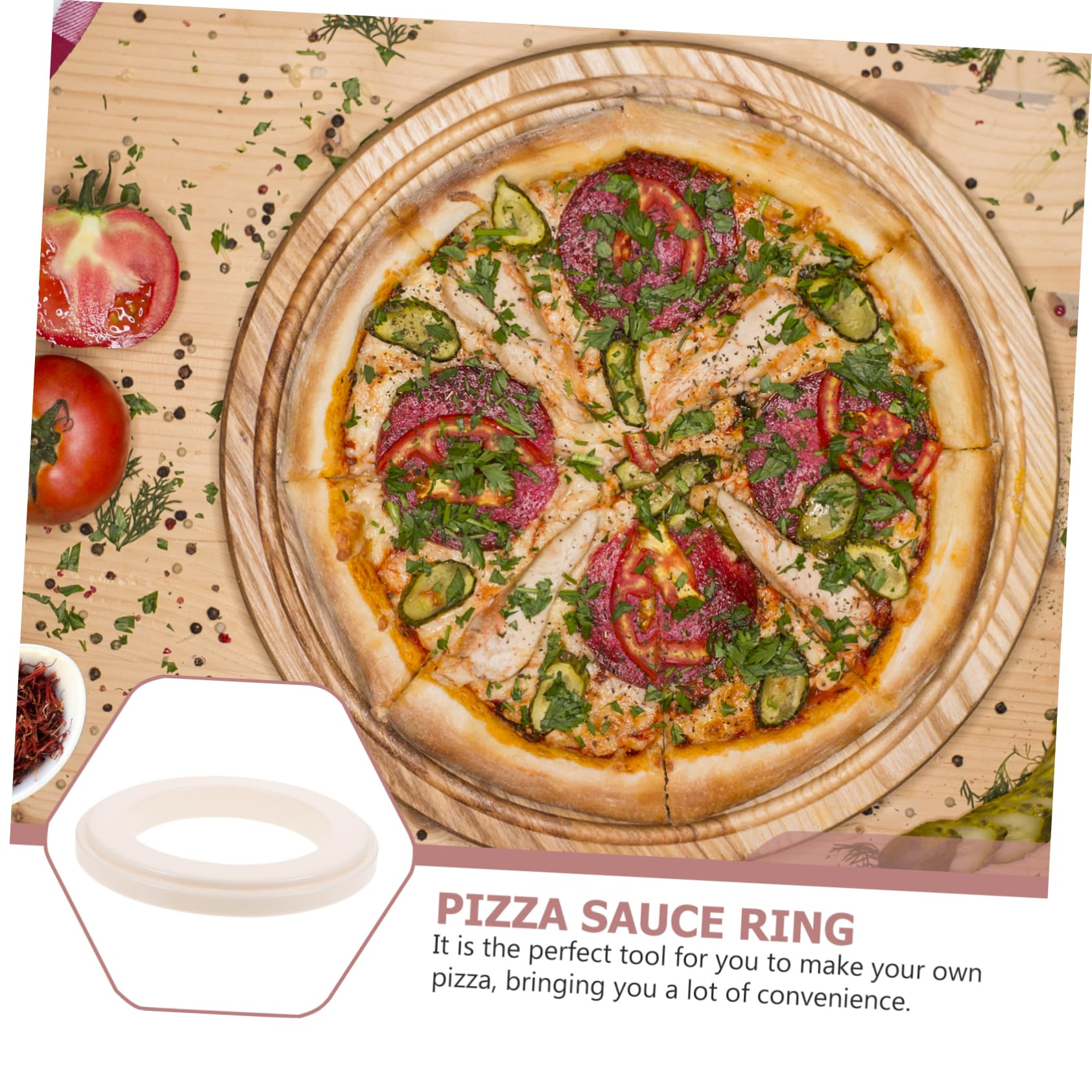 Cabilock 1 PC Practical Pizza Stuffing Ring Round DIY Pizza Prep Tool for Home Baking Material Easy to Clean for Pies Cakes and Desserts