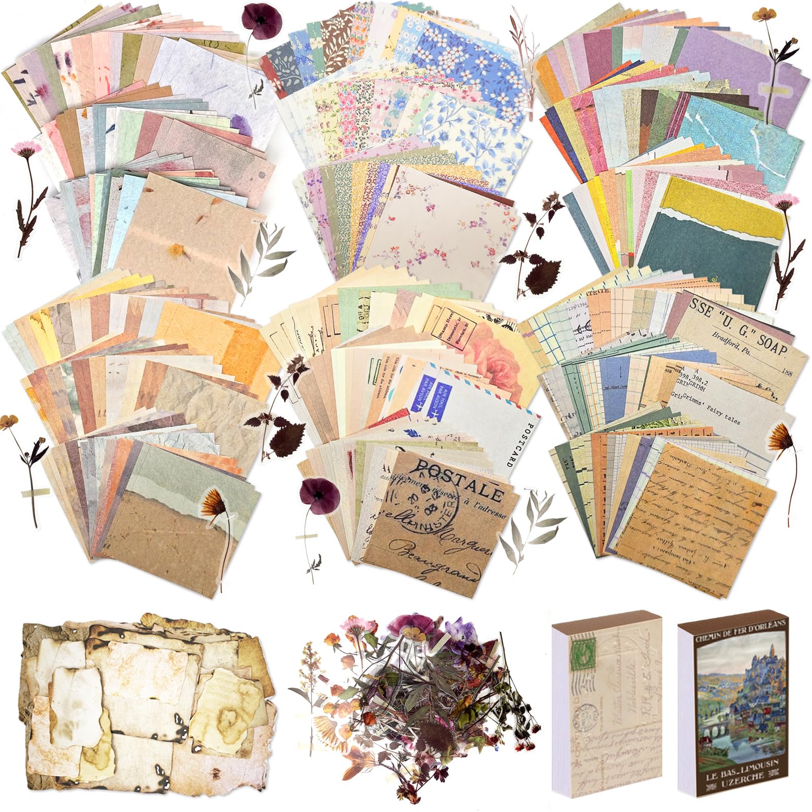 Amazon.com: 565 Pcs Vintage Scrapbook Paper Kit, Scrapbook Paper