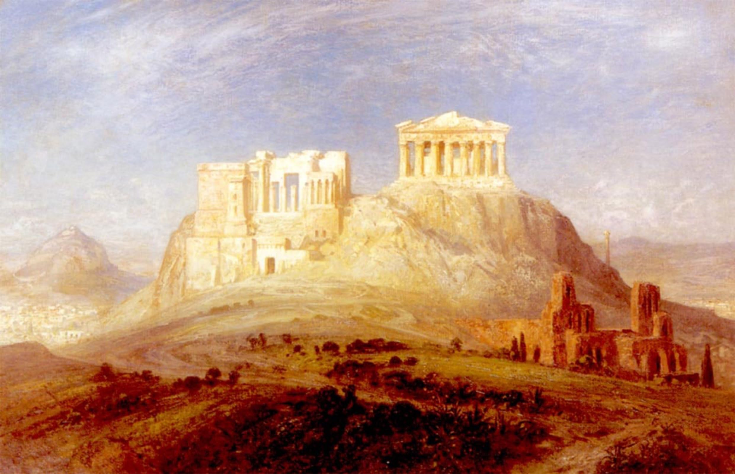 Impression Affiche Ernst Carl Eugen Koerner Acropole d'Athènes Tableau Abstrait 60x90cm - 5
